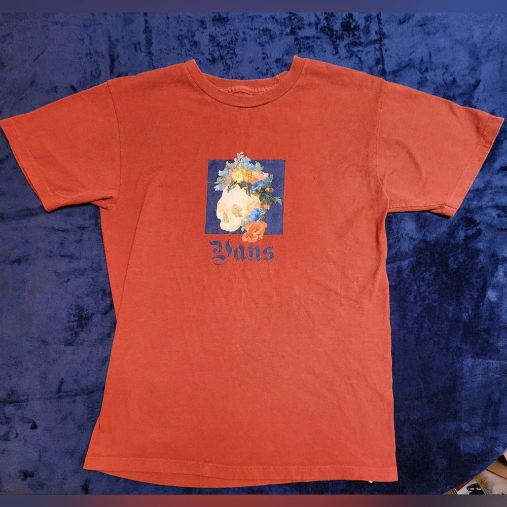 Vans Floral‎ Skull Men's Small Short Sleeve T-shirt